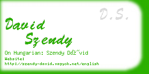 david szendy business card